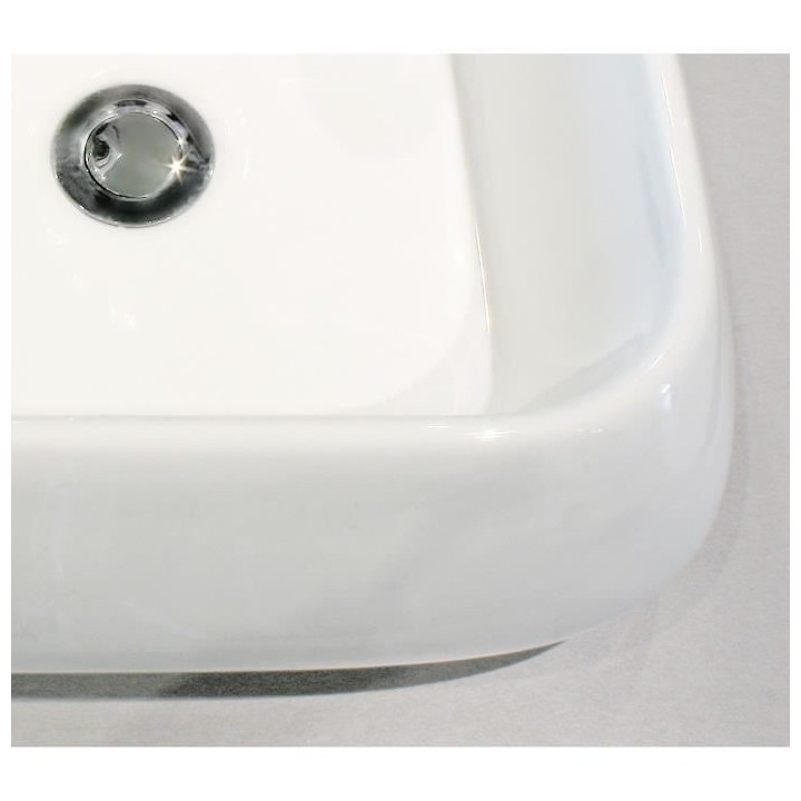 ONDEE - Vasque carré arrondi a poser ETY - Blanc - 41cm - Céramique