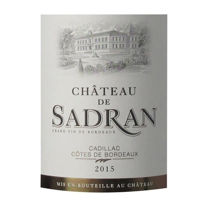 Château de Sadran 2016 Cadillac - Vin rouge de Bordeaux
