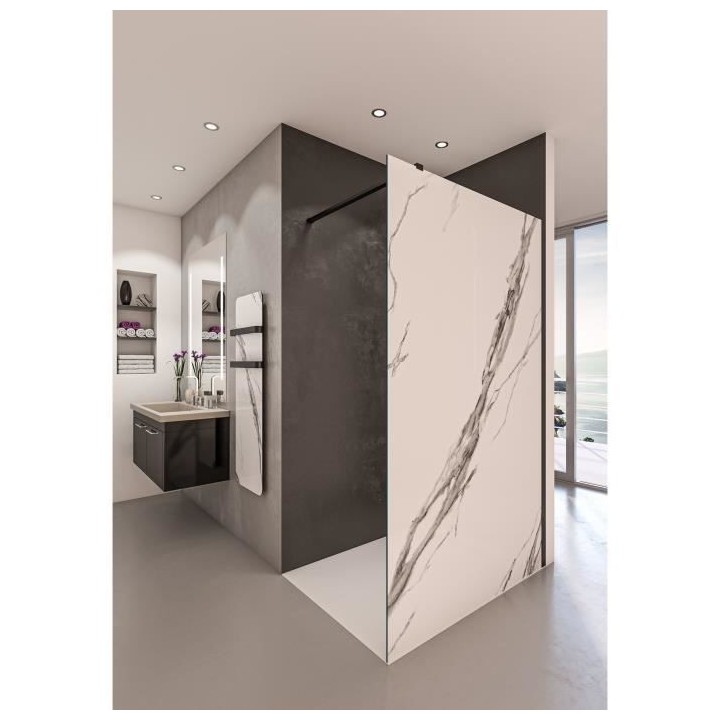 AURYS Paroi de douche en kit BALEARES CALACATTA - Verre Timeless 8 mm
