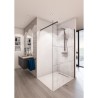 AURYS Paroi de douche en kit BALEARES REFLECTO BLACK - Verre Timeless 8 mm trempé by Saint-Gobain - L.100 cm x H.198 cm