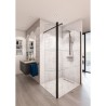 AURYS Paroi de douche en kit BALEARES REFLECTO BLACK - Verre Timeless 8 mm trempé by Saint-Gobain - L.100 cm x H.198 cm