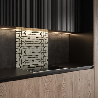 Saint-Gobain Fond de hotte en verre ART DECO 1 obtenu par Impression d