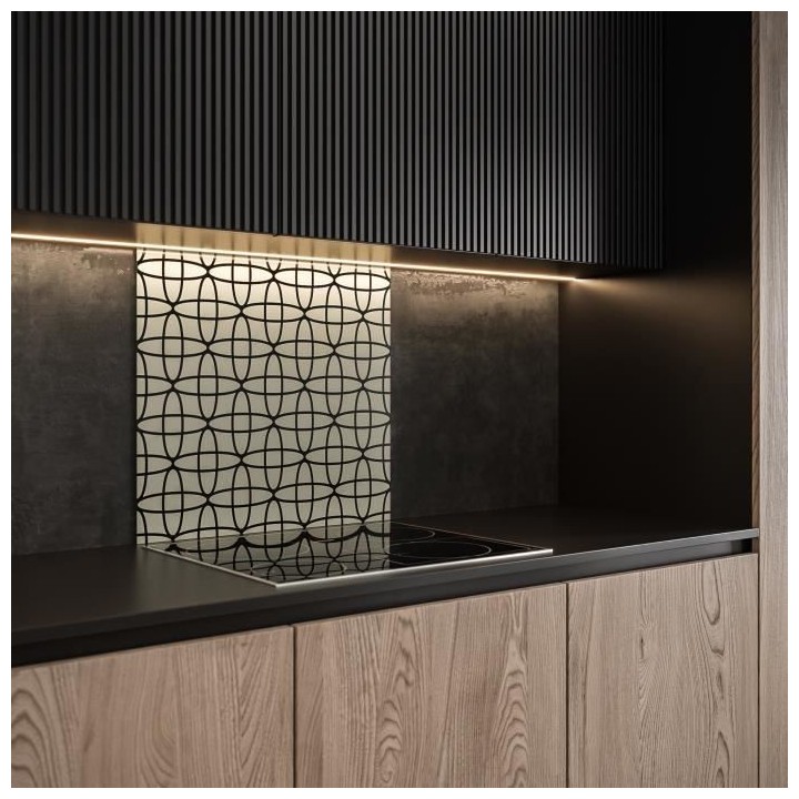 Saint-Gobain Fond de hotte en verre ART DECO 1 obtenu par Impression d