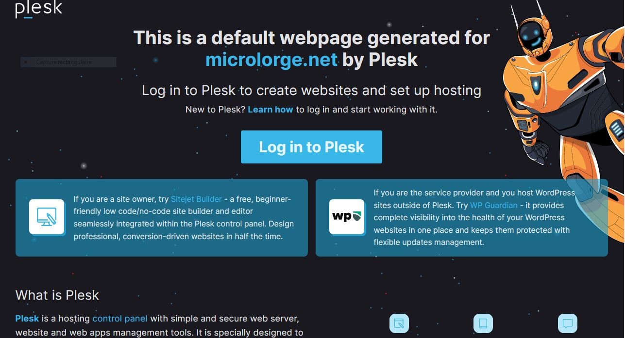 Découvrez Plesk DEMO FREE avec Microlorge